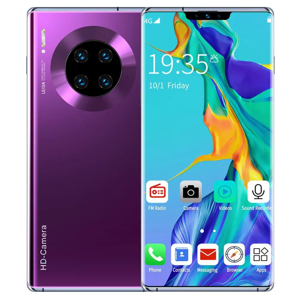 Глобальная версия,, Android, смартфон, 6,6 дюймов, мобильный телефон, две sim-карты, камера, 3g, 4G, мобильный смартфон, разблокировка лица - Цвет: PURPLE