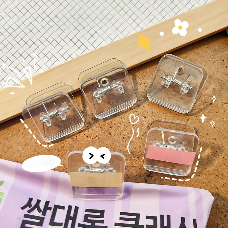 2pc Simple transparent Chips binder clip Sealing Clip Storage Snacks Edge Seam Positioning Bill | Канцтовары для офиса и дома