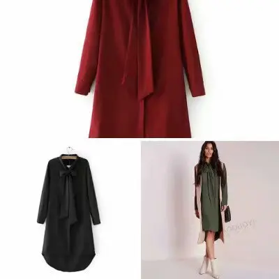 

2018 Spring New Style Western Style Hot Selling Ribbon Exta-long Women's Loose-Fit Shirt Shirt Women's