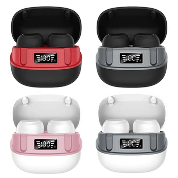 

U6 wireless bluetooth headset with digital display of charging compartment, waterproof TWS sports music MIC in-ear headphones