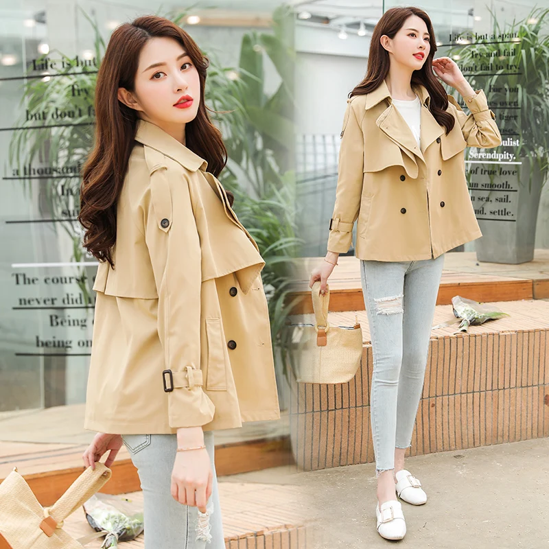 Autumn female new chic han edition little khaki leisure lulu brief paragraph joker short coat dust | Женская одежда