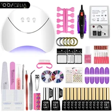 COSCELIA 36 Вт лампа УФ-гель набор 10 шт. набор гель-лаков для ногтей инструменты для маникюра Набор для ногтей Гель-лак набор для ногтей маникюрный набор
