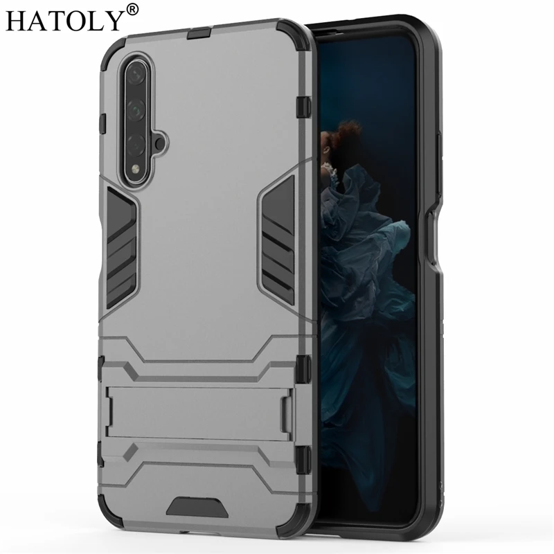 Gray Для бронированного чехла huawei Nova 5T Чехлы huawei Nova 5T ударопрочный автомат силиконовый резиновый жесткий чехол для телефона huawei Nova 5T - Цвет: Gray
