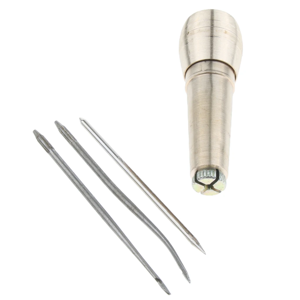 3pcs Needles Canvas Leather Sewing Awl Hand Stitcher Tools for Shoes Repair