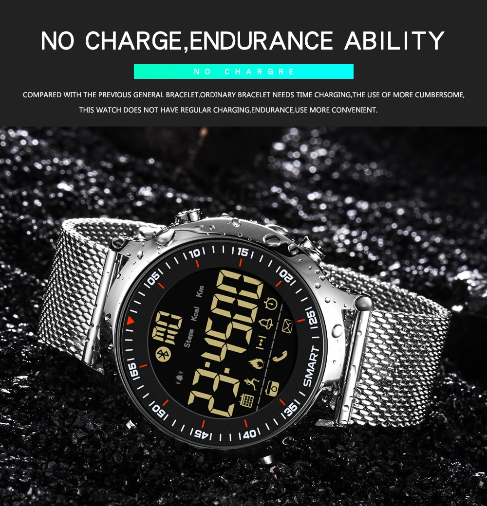 SYNOKE Smart Watch Men 2019 Call Reminder Bluetooth Calorie Metal Strap IP67 Waterproof IOS Android relog inteligente hombre