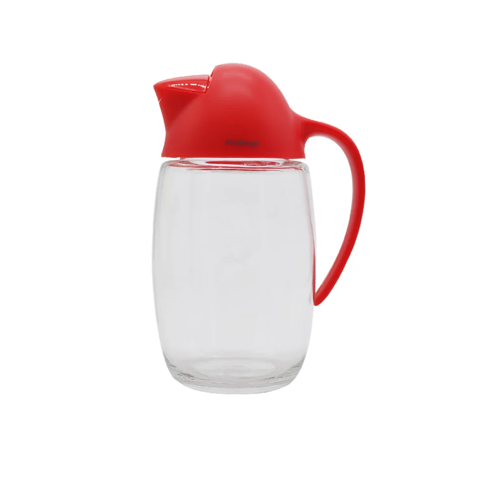 Красный 620 мл автоматический масляный горшок стекло PP нержавеющая сталь кухонный инструмент изысканно герметичный Небьющийся дозатор уксуса - Цвет: Красный