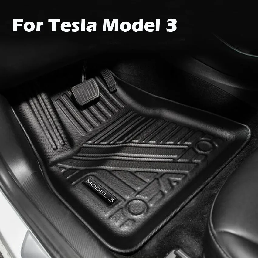 Подставки для Tesla Model 3 Car TPE 3D водонепроницаемые и пыленепроницаемые напольные