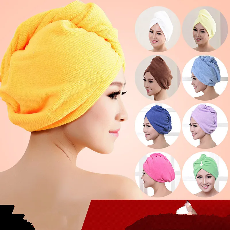 Women Bathroom Super Absorbent Quick-drying Thicker microfiber Bath Towel Hair Dry Cap Salon Towel