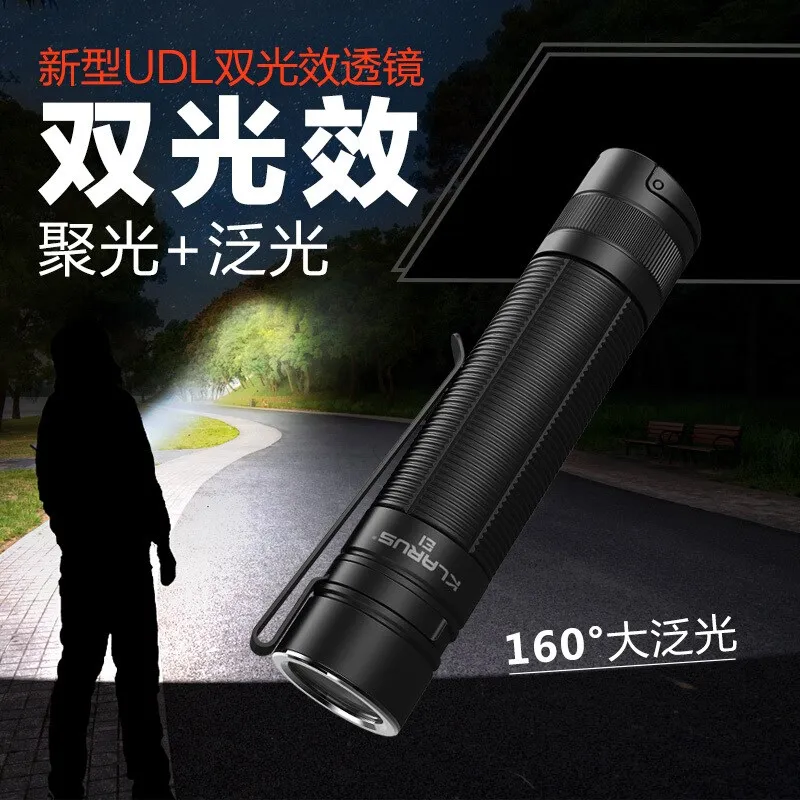  Klarus E1 Mini LED Flashlight CREE XP-L HI V4 1000LM Deep Carry Pocket Light with Recharge 18650 Ba - 4000289474713