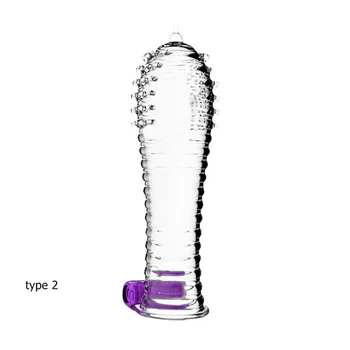 Sex Toy Vibrator Condom Reusable Crystal Condom Penis Extender Sleeve Delay Ejaculation Prostate Massager Intimate Goods 3