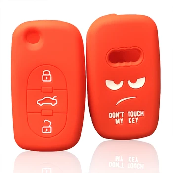 

Silicone Car Key Fob Cover Case Set For Audi A2 A3 A4 A6 A8 TT Key Cover Case Flip Folding Remote Key Car Accessories