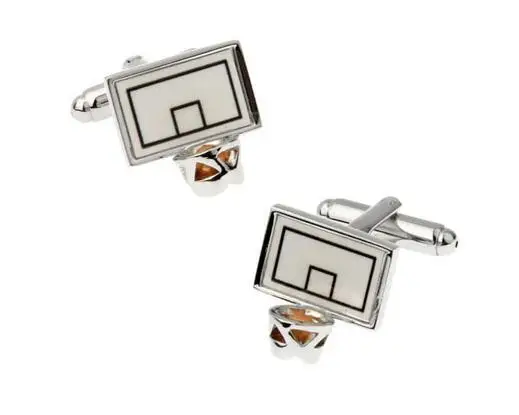 10 쌍 스포츠 3D 농구 스탠드 후프 커프스 단추 구리 에나멜 셔츠 커프스 단추 남성용 보석 액세서리 선물