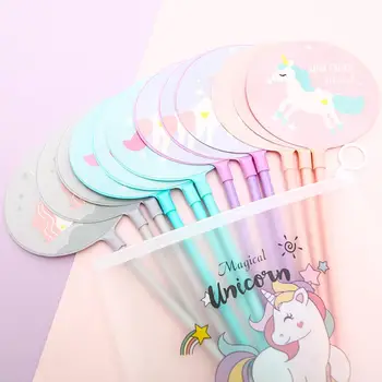 

8/100Pcs Color Funny Cute Unicorn Gel Pen Kawaii Stationery Store Back to School Supply Kawai Stationary Office Accessory Thing