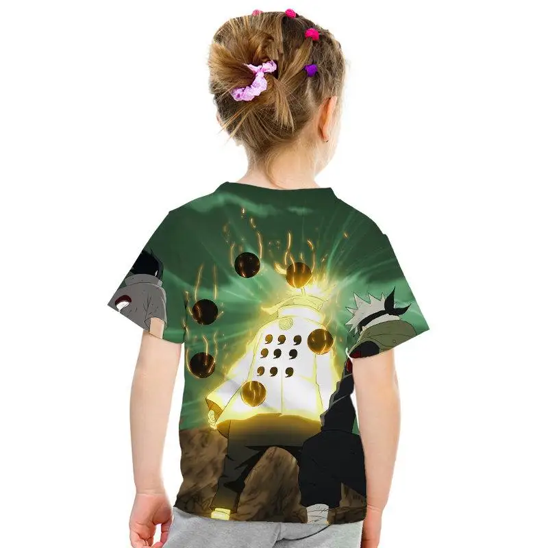 Детская одежда с 3D принтом аниме Наруто, футболка уличная модная детская рубашка детская футболка для мужчин и девочек