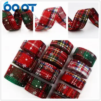 

I-19903-2029,5yards Christmas plaid snowflake cloth ribbon DIY handmade christmas decorations for home Accessories