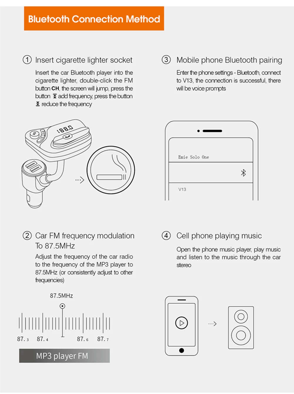 Двойной зарядное устройство USB для samsung S10 9Bluetooth 5,0 fm-передатчик громкой связи Автомобильный MP3-плеер модулятор поддержка tf-карты