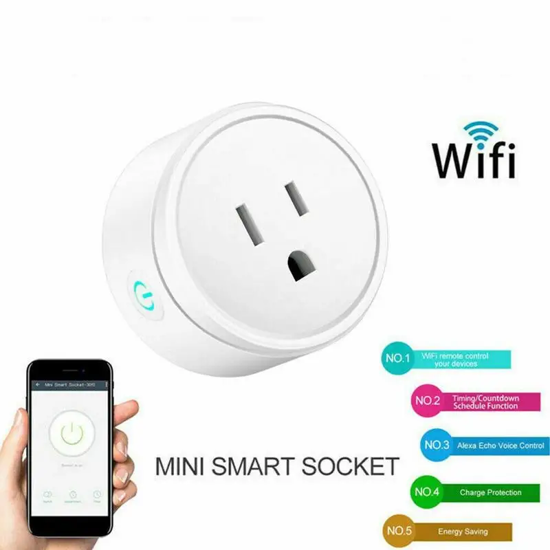 

Smart Plug Wifi Switch Socket Wireless Remote Socket Adaptor Power On And Off With Phone Smart Plug With Power Monitor