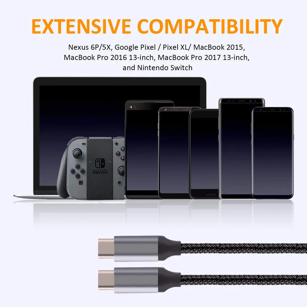 Кабель KSYUCNE 60 Вт типа C к usb type C для samsung S10 Redmi Note 8 Pro Quick Charge 4,0 type C светодиодный PD провод для быстрого заряда