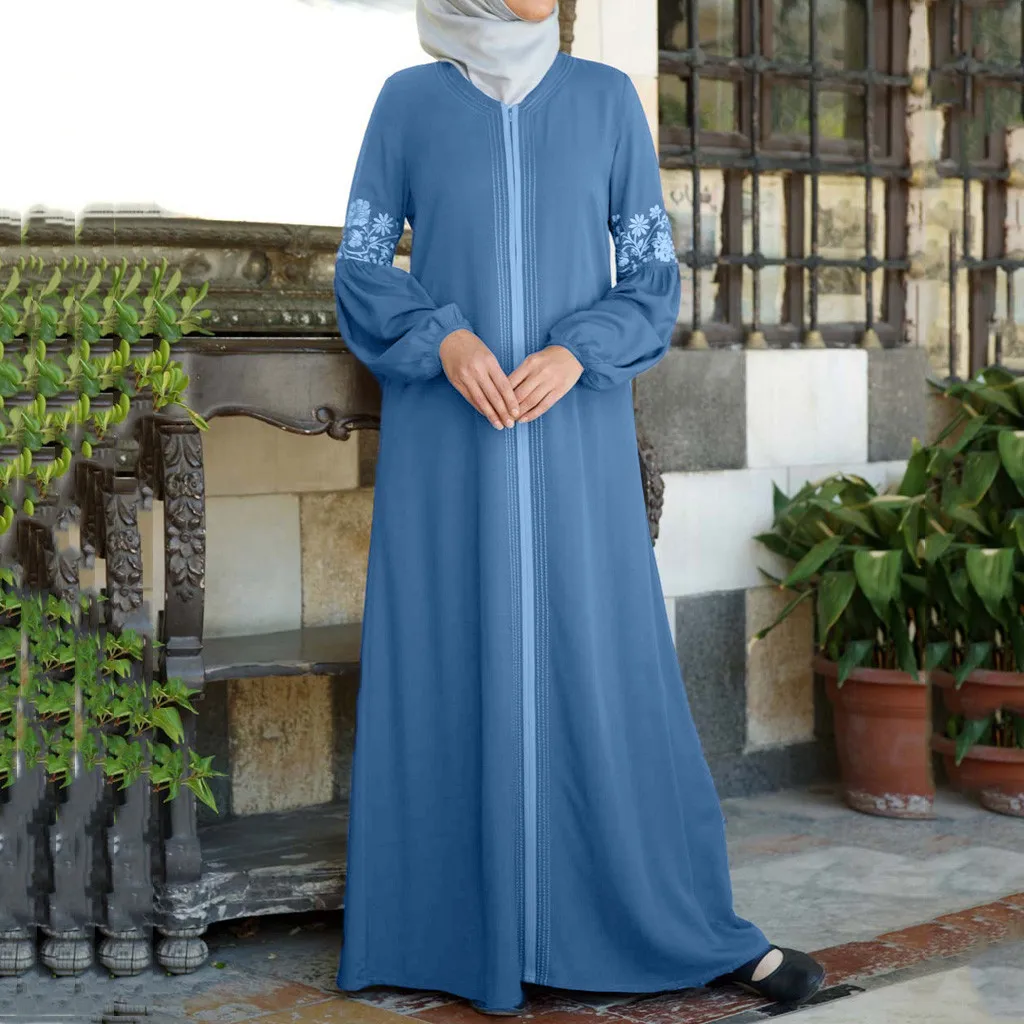 Новое поступление мусульманские платья женское мусульманское длинное платье Абая с цветочным принтом винтажное мусульманское платье макси размера плюс