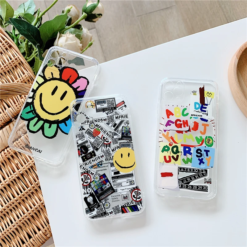 Мультяшные счастливые чехлы со смайликом для телефонов Samsung A21 A30 A40 A50 A70 A71 A51 S9 S10 S21