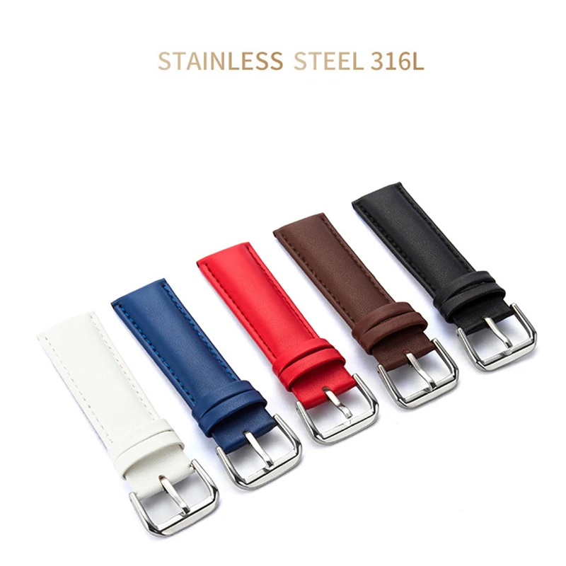 

Genuine Leather Watch Bands 12 13 14 15 16 17 18 19 20 21 22 24mm Universal Watches Strap Brand Watchband Colorful And Tool