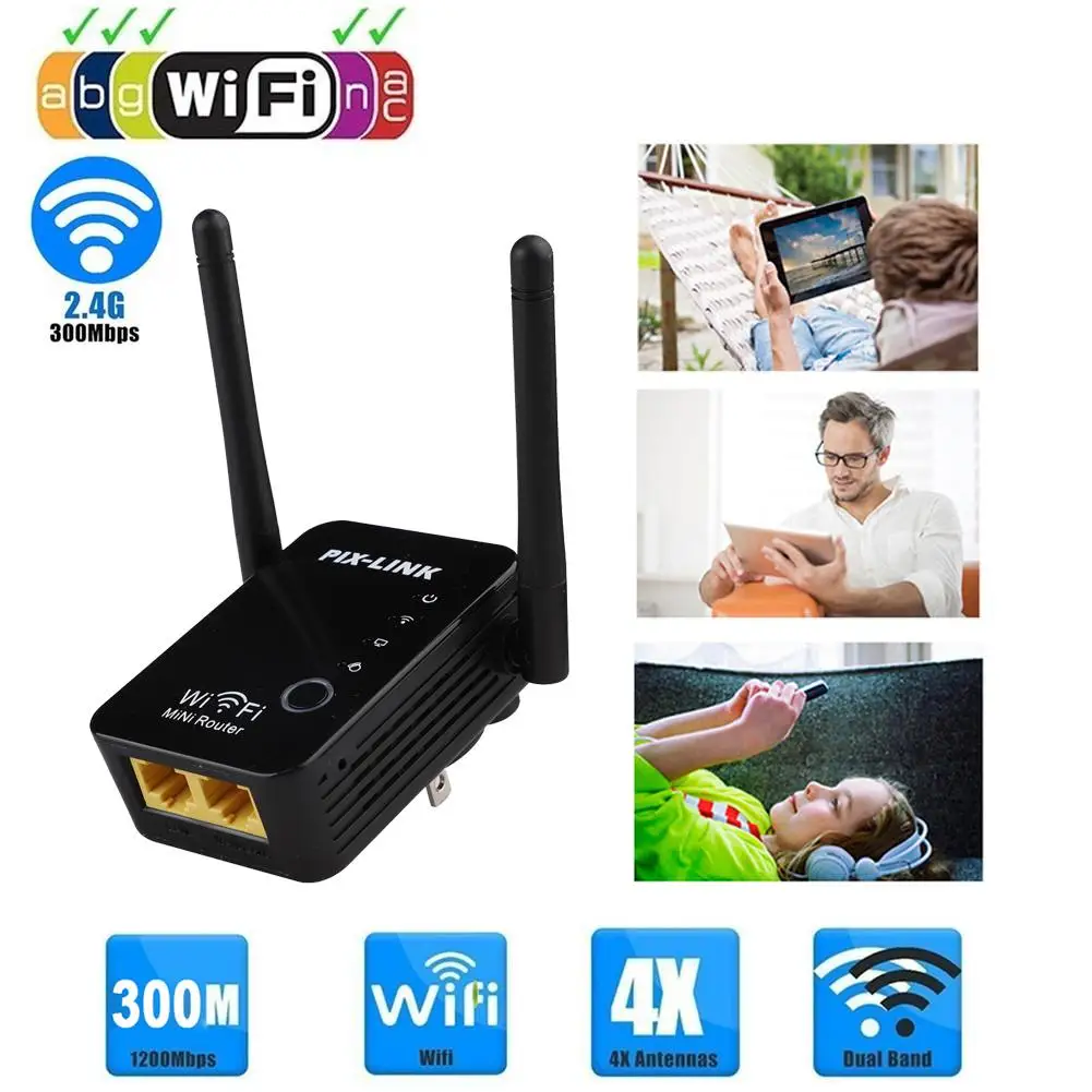 WR17 Wi-Fi ретранслятор Беспроводной маршрутизатор WLAN Усилитель сигнала 2,4G Wi-Fi усилитель широкого диапазона PIX-Link 300 Мбит/с WISP/маршрутизатор/AP