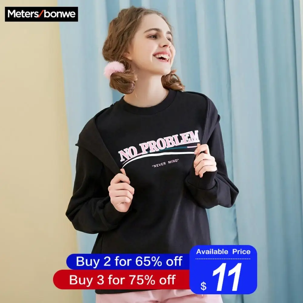 Metersbonwe толстовки больших размеров для женщин, уличная одежда с буквенным принтом, повседневная Bf толстовка, новинка, женские толстовки в стиле хип-хоп 720950