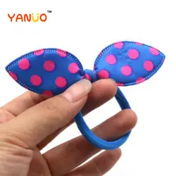 Pajarita de tela para el pelo, puntos bonitos y frescos, Orejas de conejo a rayas, lazo para el pelo para niños, corbata para el pelo