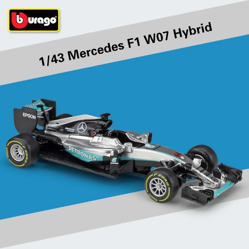 Bburago 1:43 Масштаб Мини Металл литья под давлением F1 автомобиль Formulaa 1 модель Mercedes Benz гоночный автомобиль W05/W07 сплав игрушка автомобиль коллекция детский подарок