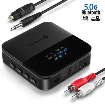 

2-in-1 Bluetooth Adapter 5.0 Audio Adapter Bluetooth Transmitter Receiver for TV Laptop Stereo System Headphones Speaker