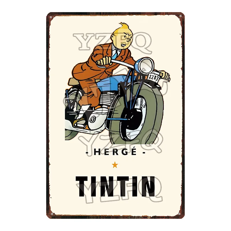 Adventures of Tintin Metal Sign Shabby Chic Vintage Style Cafe Wall Home Art Kids Room Decoration Unique Gift DU-5349A - Цвет: DU-5357