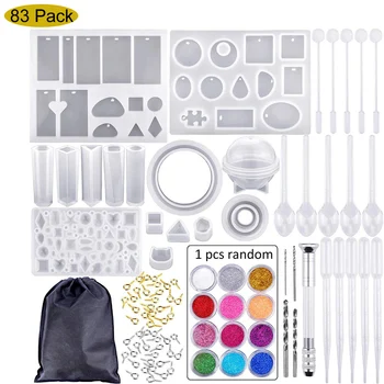 

Silicone Mold For Resin Silicone uv Resin DIY Clay Epoxy Resin Casting Molds And Tools Set With A Black Storage Bag For Jewelry