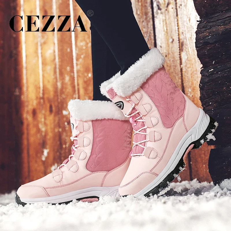 Зимние сапоги CEZZA 2019 женские розовые зимние до середины икры ботильоны на
