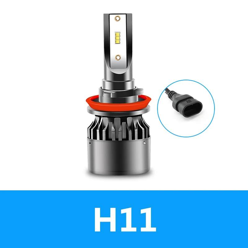 1 пара H1 H4 H7 H8 H9 H11 9005 HB3 9006 HB4 9012 Автомобильный светодиодный фар супер яркий 12 В LED дальнего света Противотуманные фары заменить лампы - Испускаемый цвет: H11