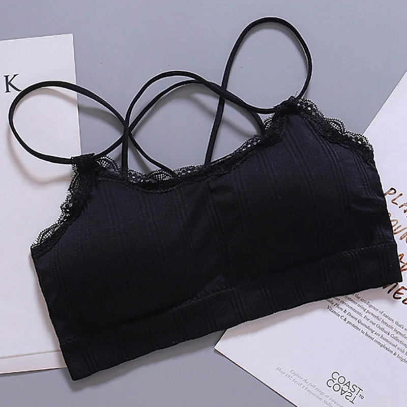 Летний кружевной бюстгальтер, бесшовный топ без косточек для девочек, сексуальное красивое нижнее белье с открытой спиной