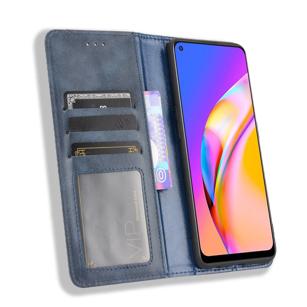 For OPPO F19 Pro Plus Case Premium Leather Wallet Leather Flip