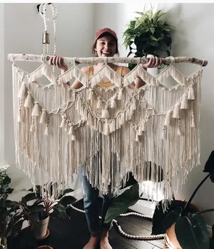 

Nordic Wind Tapestry Hand-woven Wall Hangings Bedroom Sofa Background Tassels Lodging Woven Tapestries Decoration Home