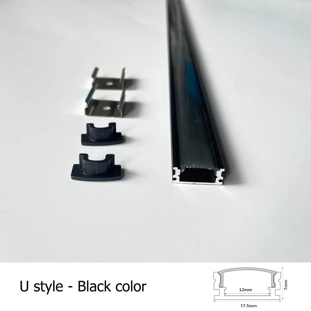ตัวเลือกสินค้า โปรไฟล์อะลูมิเนียม LED สำหรับแถบไฟ 5050/2835 พร้อมฝาครอบ 0.5 ม.