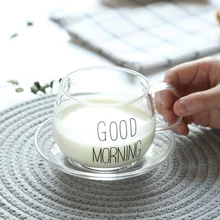 GH ящики для хранения прозрачный Творческий Стекло Кофе Чай напитки для десерта, завтрака чашка для молока Стекло кружки с ручкой и крышкой Стекло вина