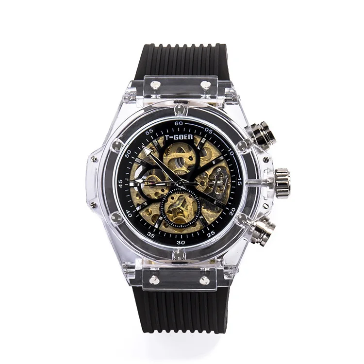 

INS Shaking Voice Network Red Fashion Transparent Fully Automatic Hollow out Calendar Men And Women Students Waterproof COUPLE'S