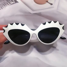 

2022 New Luxury Brand Cat Eye Sunglasses For Women Vintage Oval Double Color Frame Sun Glasses Men Chic Hip Hop Irregular Shades
