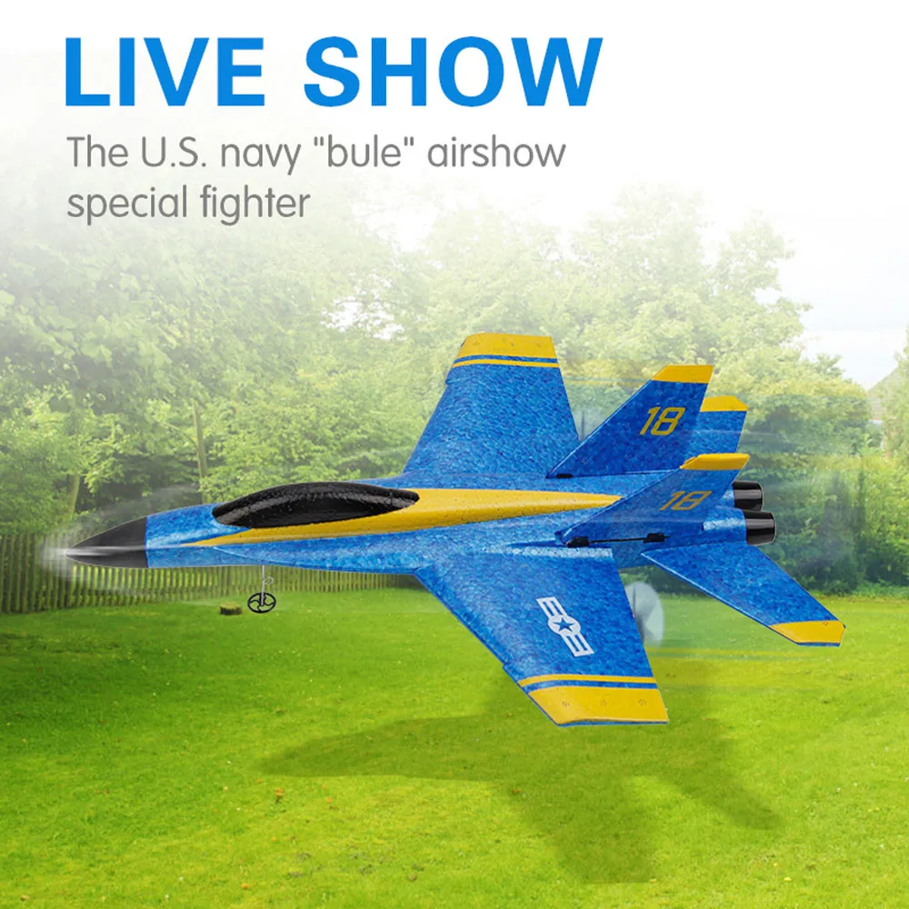 

2020 new 2.4G rc plane foam glider Remote control hobby fighter Fixed wing foam rc plane rtf Educational toys kids cool