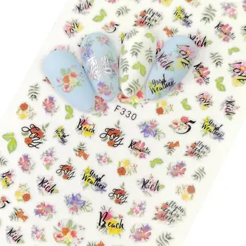 

1pcs Ultra Thin Adhesive Letter Slider for Nail Art Decorations Sticker Decal Flower Leaves Girl Manicure DIY Tips