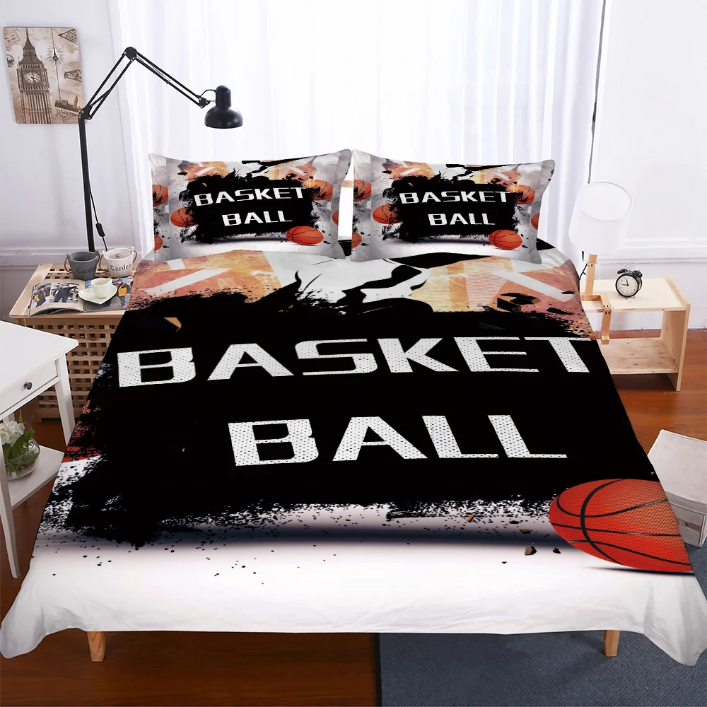 Fanaijia 3D баскетбольные комплекты постельного белья двойной размер мультфильм мальчик пододеяльник набор покрывало Детский набор из пухового одеяла с пододеяльником