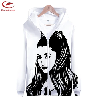 

Ariana Grande Zipper Hoodies Men's New 3D Fashion Coats Ariana Grande 2019 Winter Hip Hop Sportswear Clothes Trend Plus Size