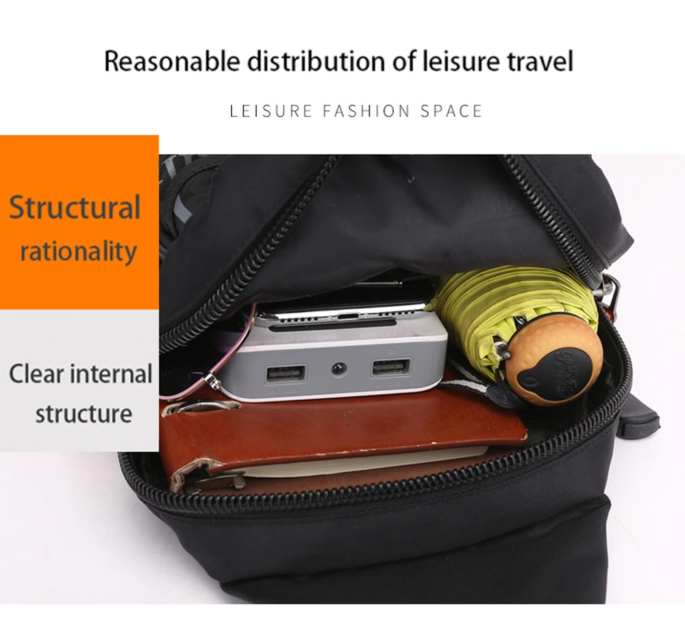 New Men Chest Bag High Quality Nylon Rucksack Knapsack Brand Famous Travel Casual Male One Shoulder Bags Sling Backpack Daypack