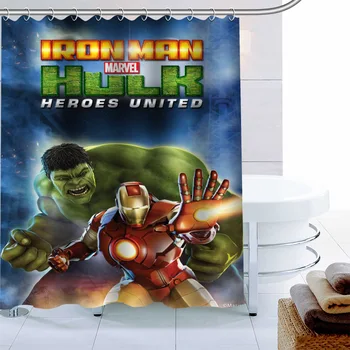 

Custom Iron Man Shower Curtain 12 Hook Polyester Fabric 3D Printing Bathroom Curtain Waterproof Bath Curtain Decor