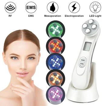 

Facial Mesotherapy Electroporation RF Radio Frequency Facial LED Photon Skin Care Device Face Lifting Tighten Face Massager