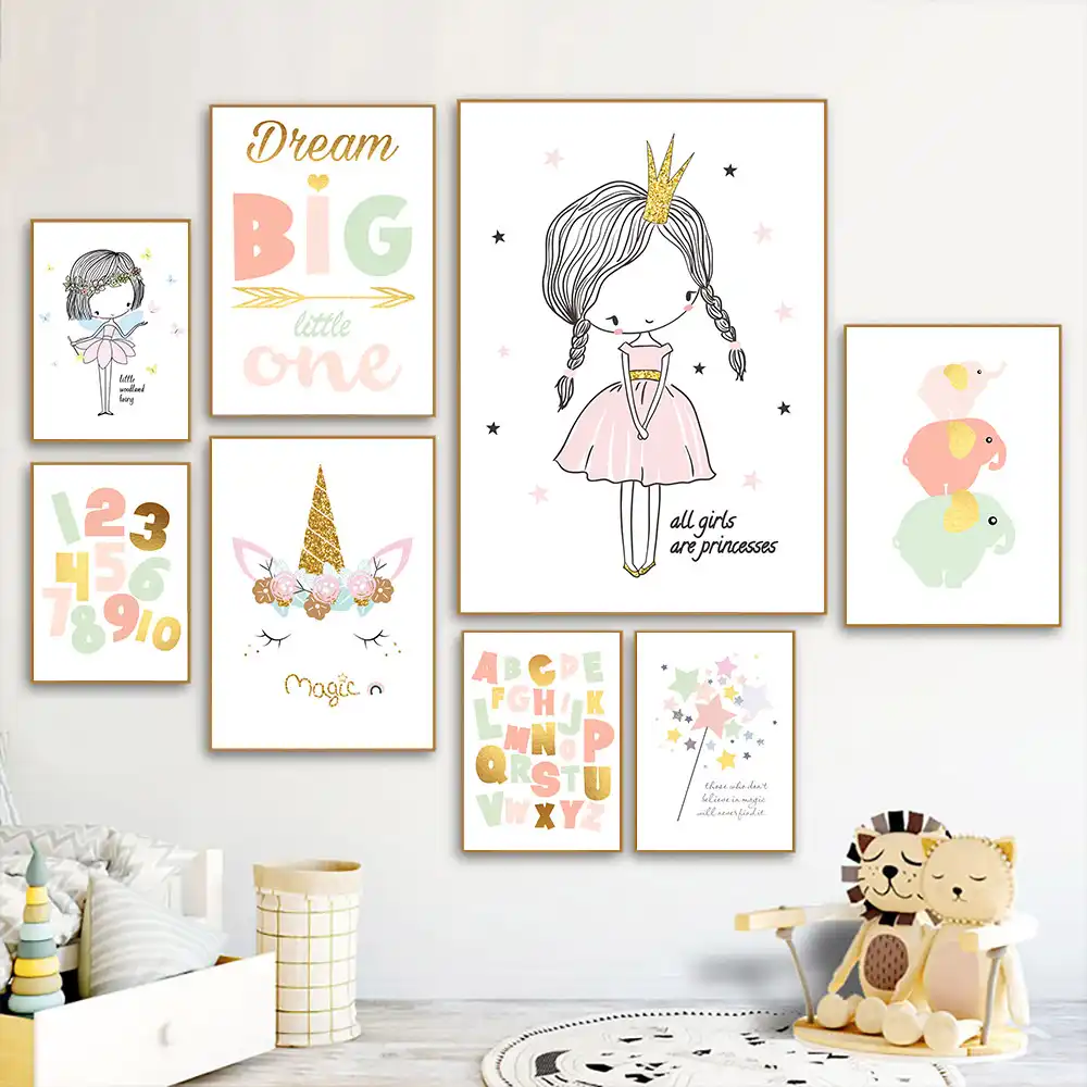 Póster para bebé, decoración para dormitorio infantil de unicornio