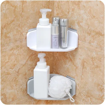 

Bathroom Corner Shelf Kitchen Storage Punch-free Wall Shelf Tripod Wall-mounted Corner Seamless Organizer Bath Shampoo Holder